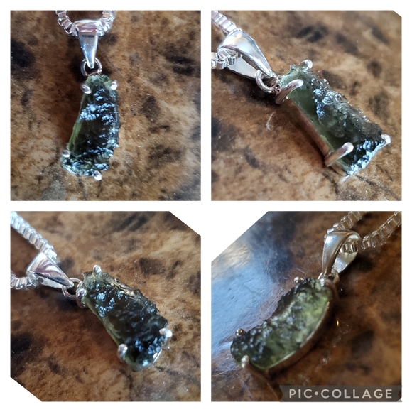 Genuine Czech Moldavite Pendant Necklace - Picture 5 of 7